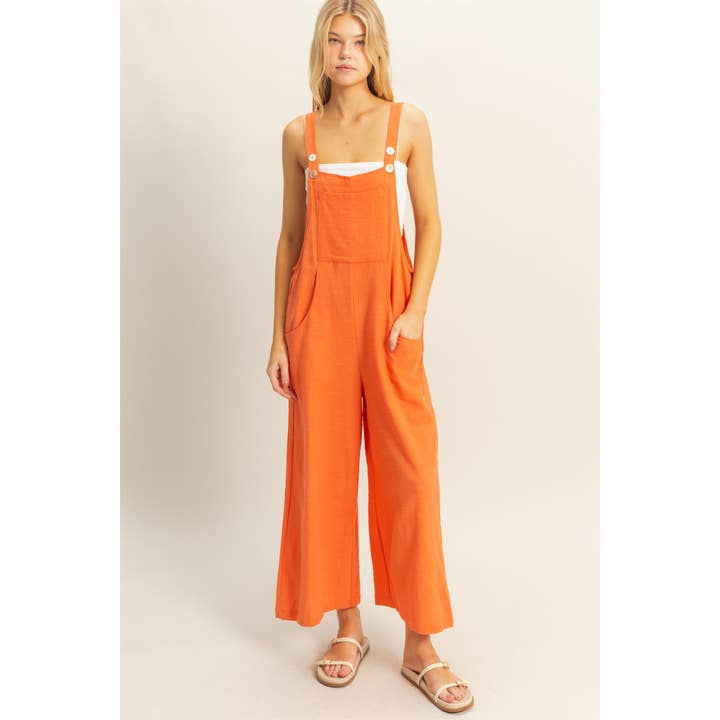 HYFVE - Wholesale Jumpsuit - Women's - HF25A082-Textured Wide Leg Overall Jumpsuit