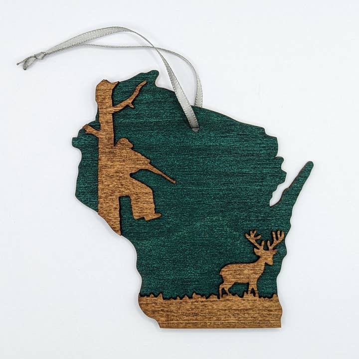 Knit and Nailed - Wholesale Ornament - Wisconin Wood Ornament Art 5" varieties1