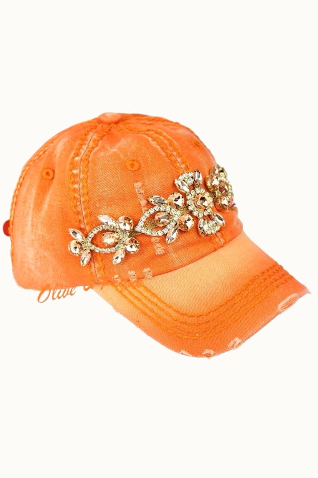 Olive & Pique - Venta al por mayor Gorra de béisbol - Mujer - Gorra desgastada Bejeweled Bling Glitz, ajustable1