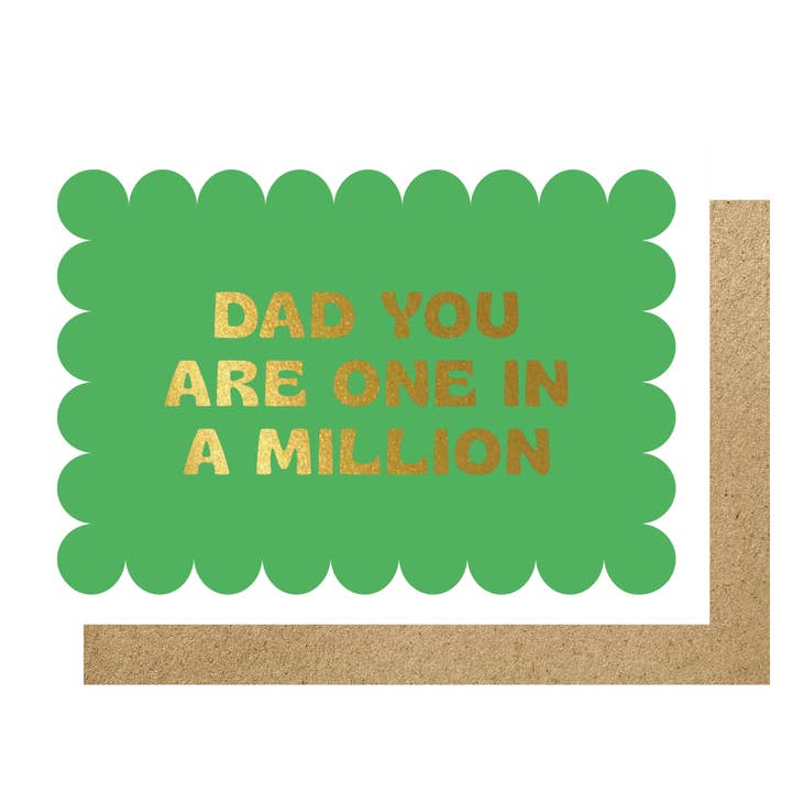 Dad you are one in a million gold hot foil card for wholesale by Lucky Ink