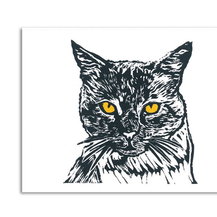 Carte d'art Chat Noir Sapphorica Creations pour la vente par Sapphorica Creations