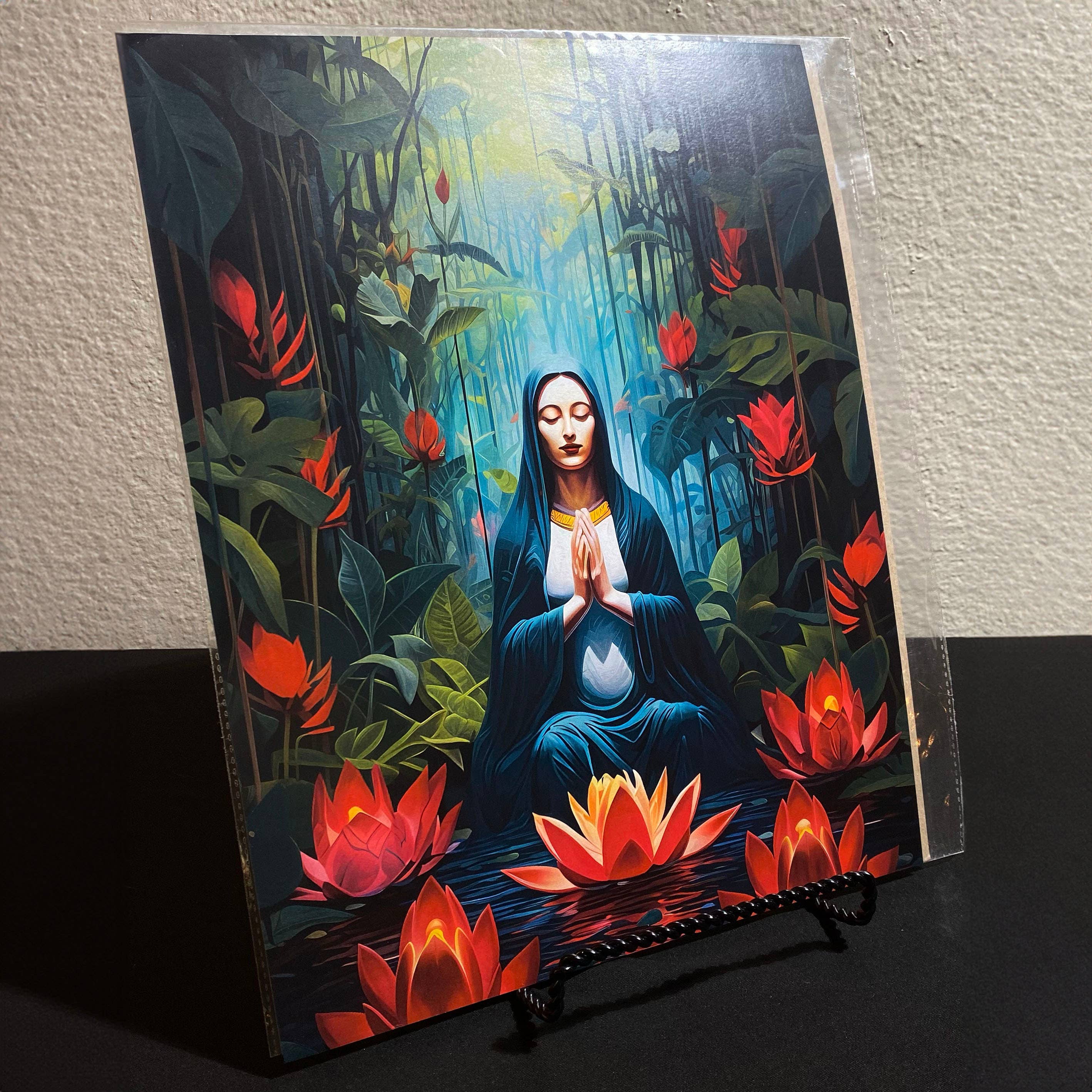 Spiritual Art Supply - Wholesale Art Print - Mary Mother of Jesus Rosary Art Poster, P-RCVM3 Art Print4