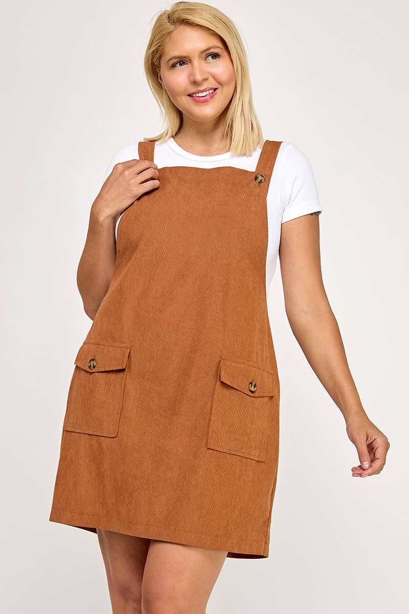 Haute Fox Plus Size & Contemporary - Vendita all'ingrosso Salopette - Donna - Vestito Salopette in Velluto a Coste Taglia Forte SS2607P-D0