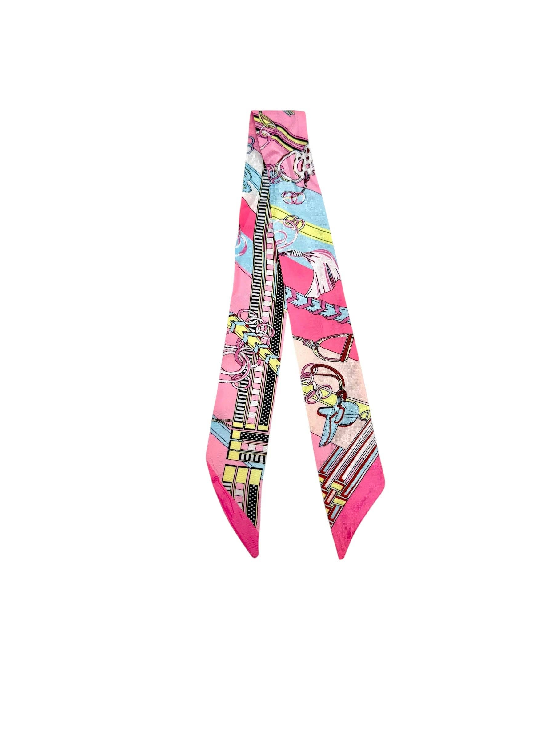 Camel Threads - Wholesale Scarf - Women's - Twilly Scarf (PINK/LIME/LIGHTBLUE)