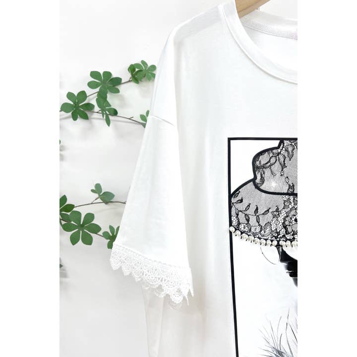 Graphic Print Lace Tunic Dress for wholesale by XHHH Inc