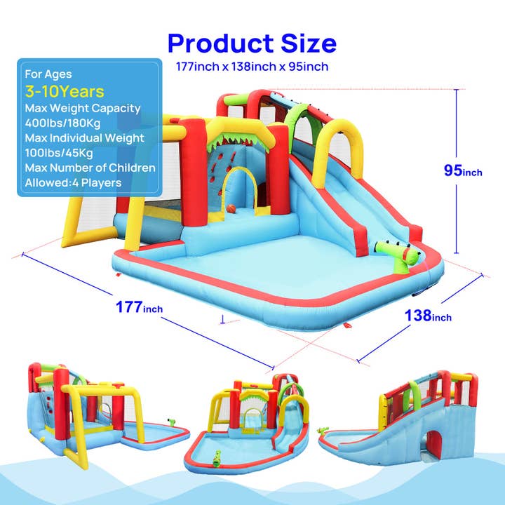 39F Inc. - Wholesale Inflatables - 7-in-1 Inflatable Water Park Bounce House – Slide, Pool 3