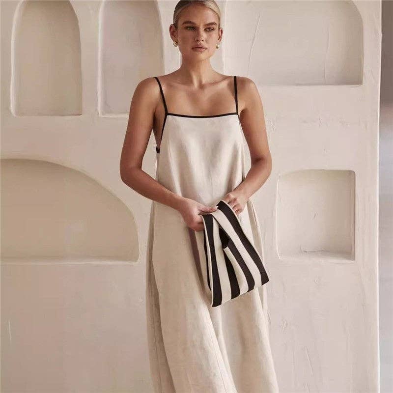 Sheer Trend - Wholesale Dress - Women's - Stylish Casual Strappy Maxi Dress With Pockets3