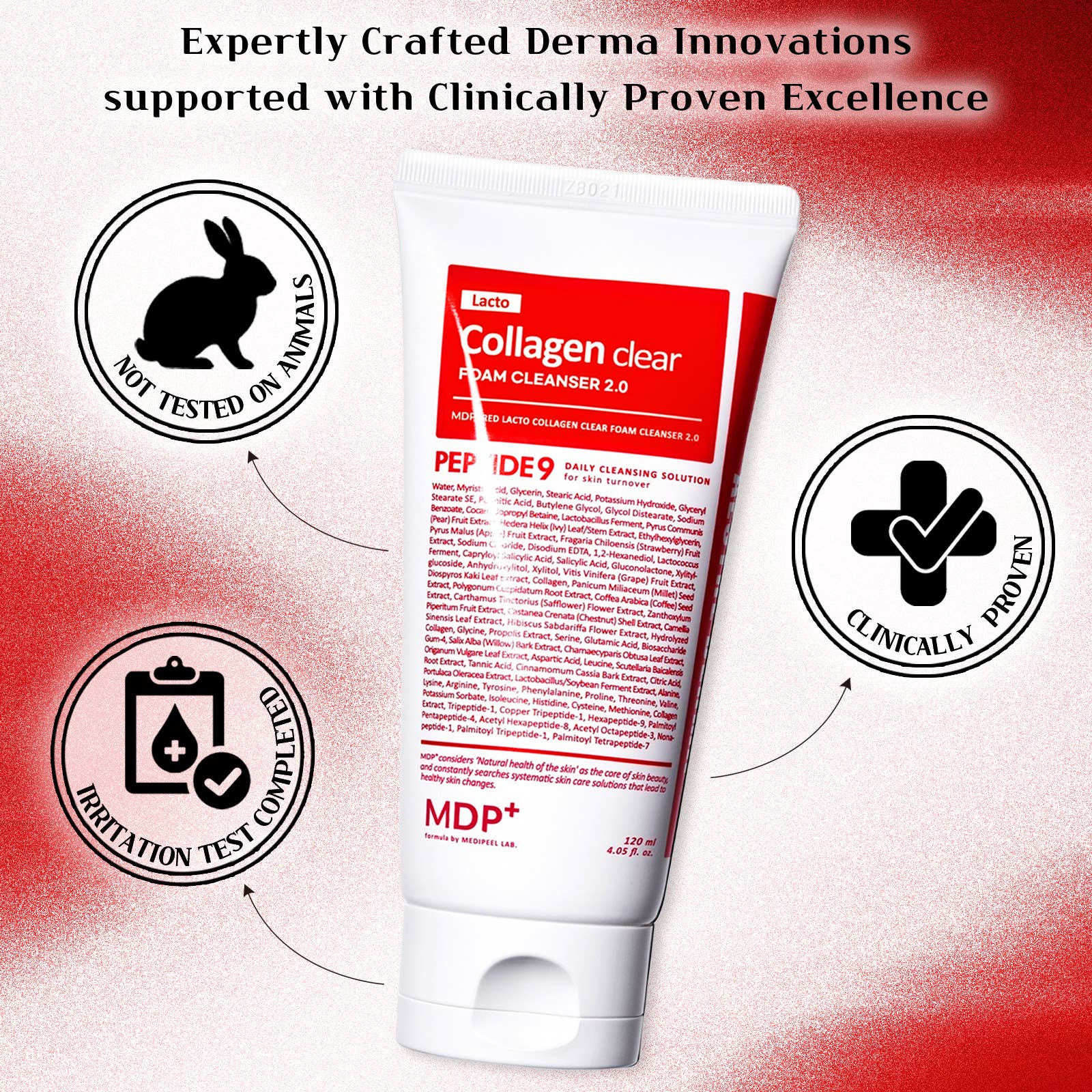 LADAMER, OSHINCHAE,MEDI-PEEL(MDP+) - Wholesale Facial Cleanser - MDP LACTO COLLAGEN CLEAR 2.0, 4.05 fl.oz, 120ml12