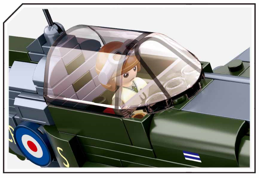 Texas Toy Distribution - Wholesale Building Set - Kids - WW2 Royal Airforce Spitfire Fighter Plane Brick Kit (297 pcs4