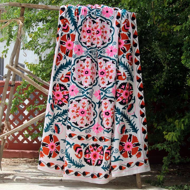 GYPSY STUDIO – Edredão por atacado – Colcha Suzani Feita à Mão Bordada de Algodão Indiano