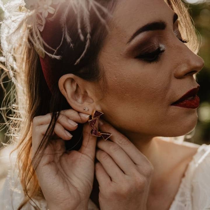 ACUS - Wholesale Dangle Earrings - Okiya Bordeaux Pink Earrings9