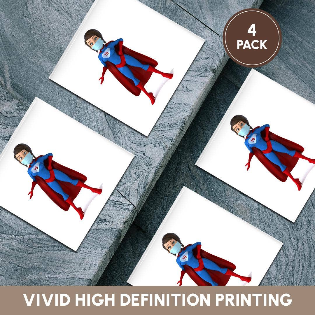 3dRose - Wholesale Coasters - 3dRose, Super Hero Woman Covid 19 Fighter, Face Mask Image, 3DRAMM, Coaster5