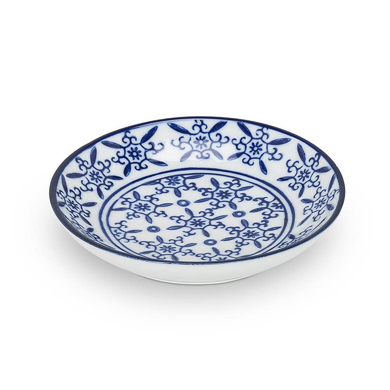 Abbott - Wholesale Decorative Plate/Dish/Bowl - Blu/Wht Rd Shallow Dish-6 Asst-4"D-14688