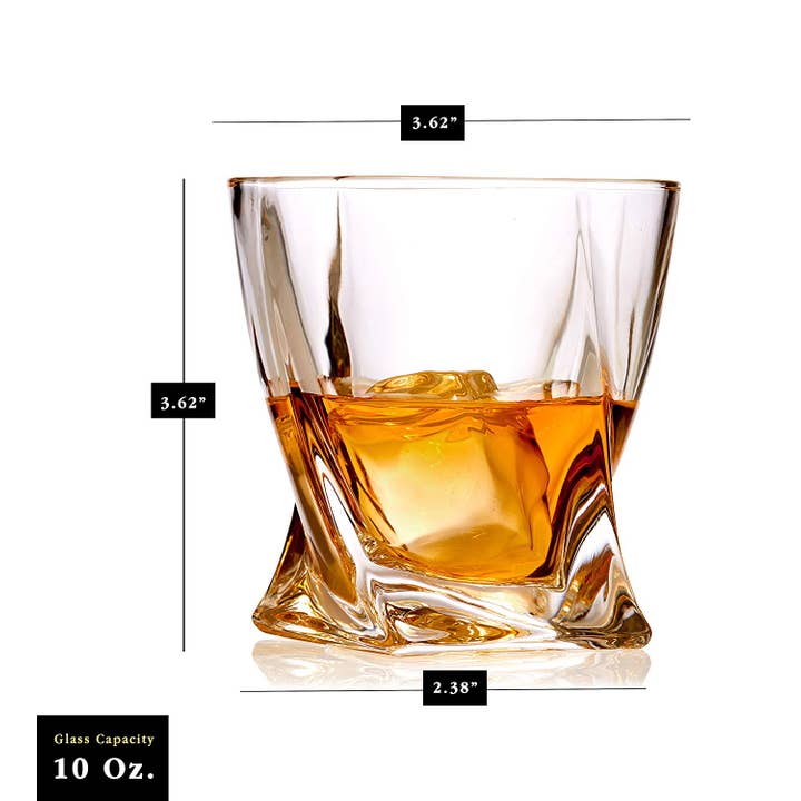Bezrat - Wholesale Cocktail/Liquor Glass - Whiskey Glasses Set of 6 Lead Free Crystal Old Fashioned