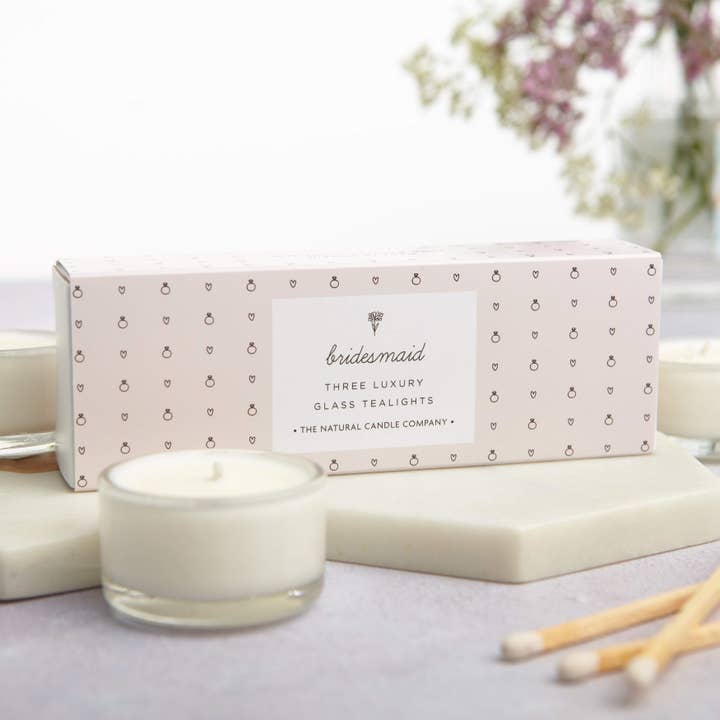 Bridesmaid Tealights for wholesale by Letterbox Gifts Ltd.