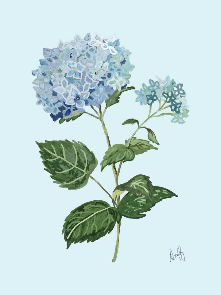 Blue Hydrangea Wall Art Print for wholesale by Dorothy Art