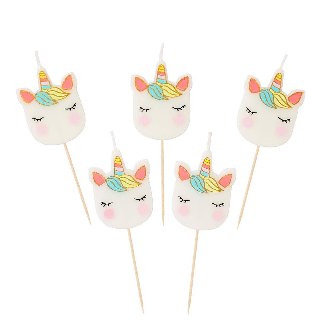 Talking Tables USA - Wholesale Cake Candle - Unicorn Birthday Candles - 5 Pack | Cake Candles |6