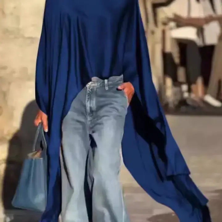 safistyle - Wholesale Poncho - Women's - Flowy Long Sleeve Poncho Top0