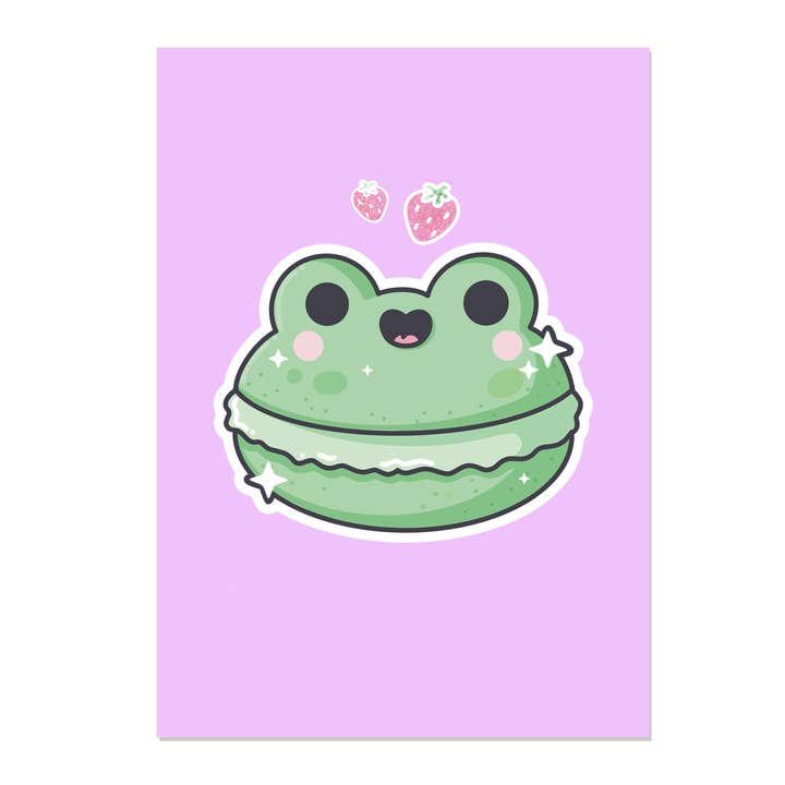 Impression artistique de macarons en forme de grenouille pour la vente par Pastel Dreamer, LLC.