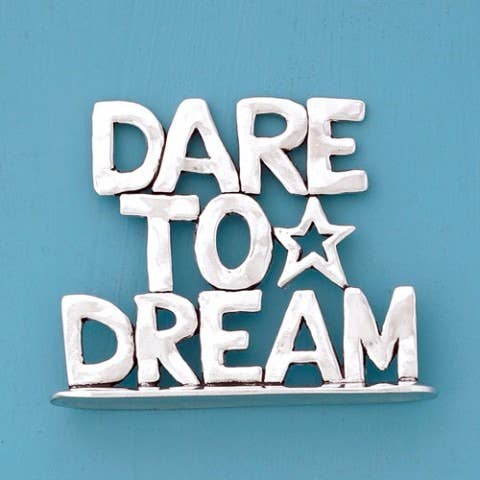 Basic Spirit - Vente Plaque murale - Grande plaque de mots debout Dare to Dream