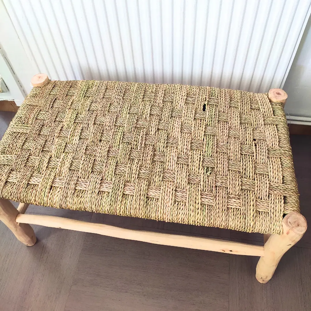 High crafty - Wholesale Bench - Handcrafted Moroccan Beldi Bench – Natural Wood & Doum1