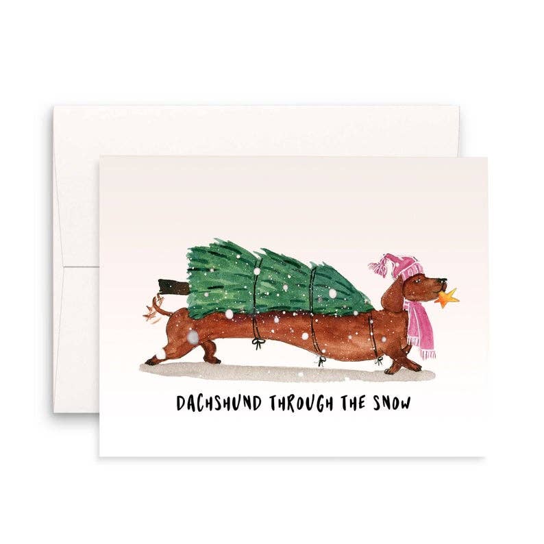 Liyana Studio - Wholesale Christmas Card - Dachshund Through Snow - Funny Christmas Card
