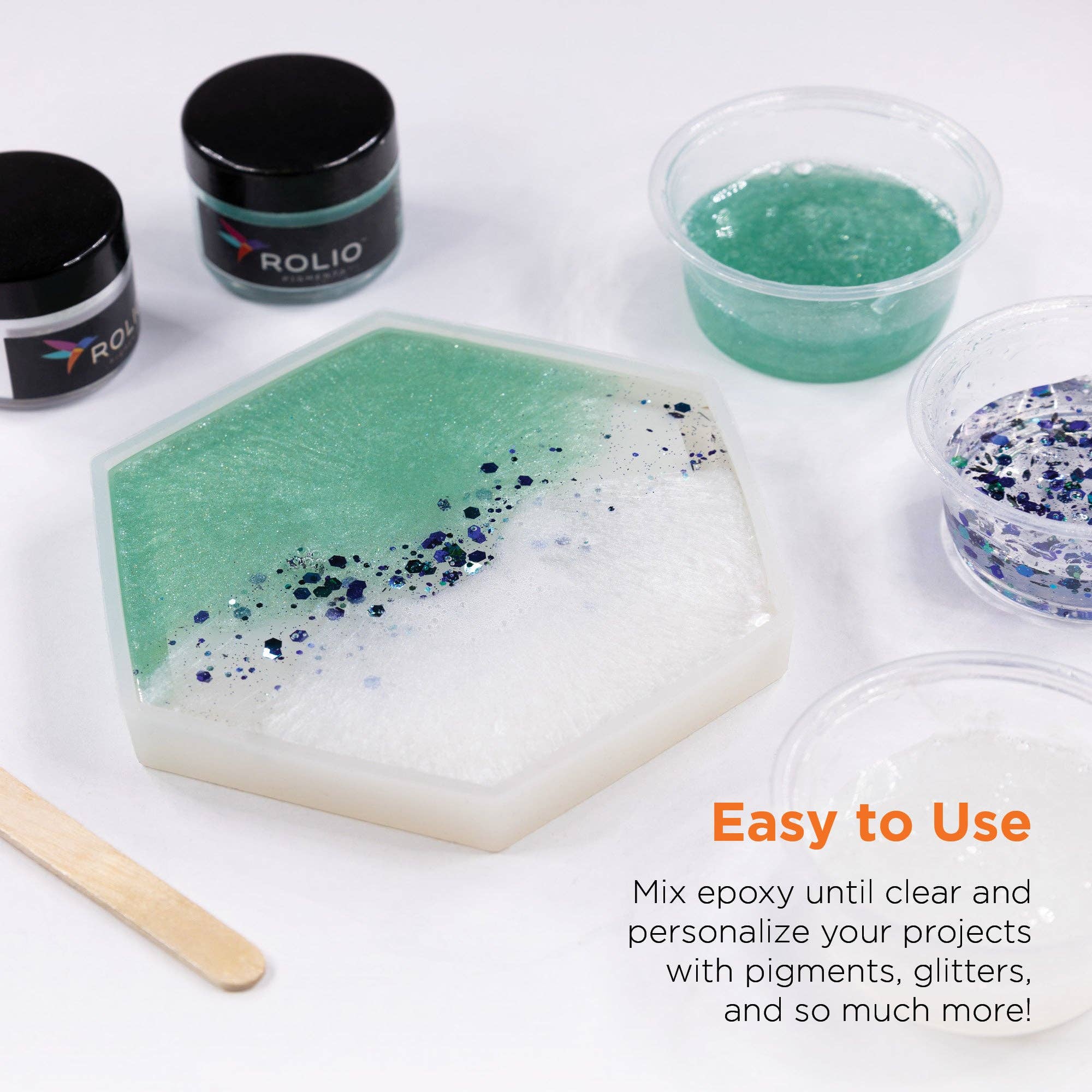 Rolio Pigments - Wholesale DIY Craft Kit - 2-Gallon Epoxy Resin & 24-Color Mica Powder Bundle2