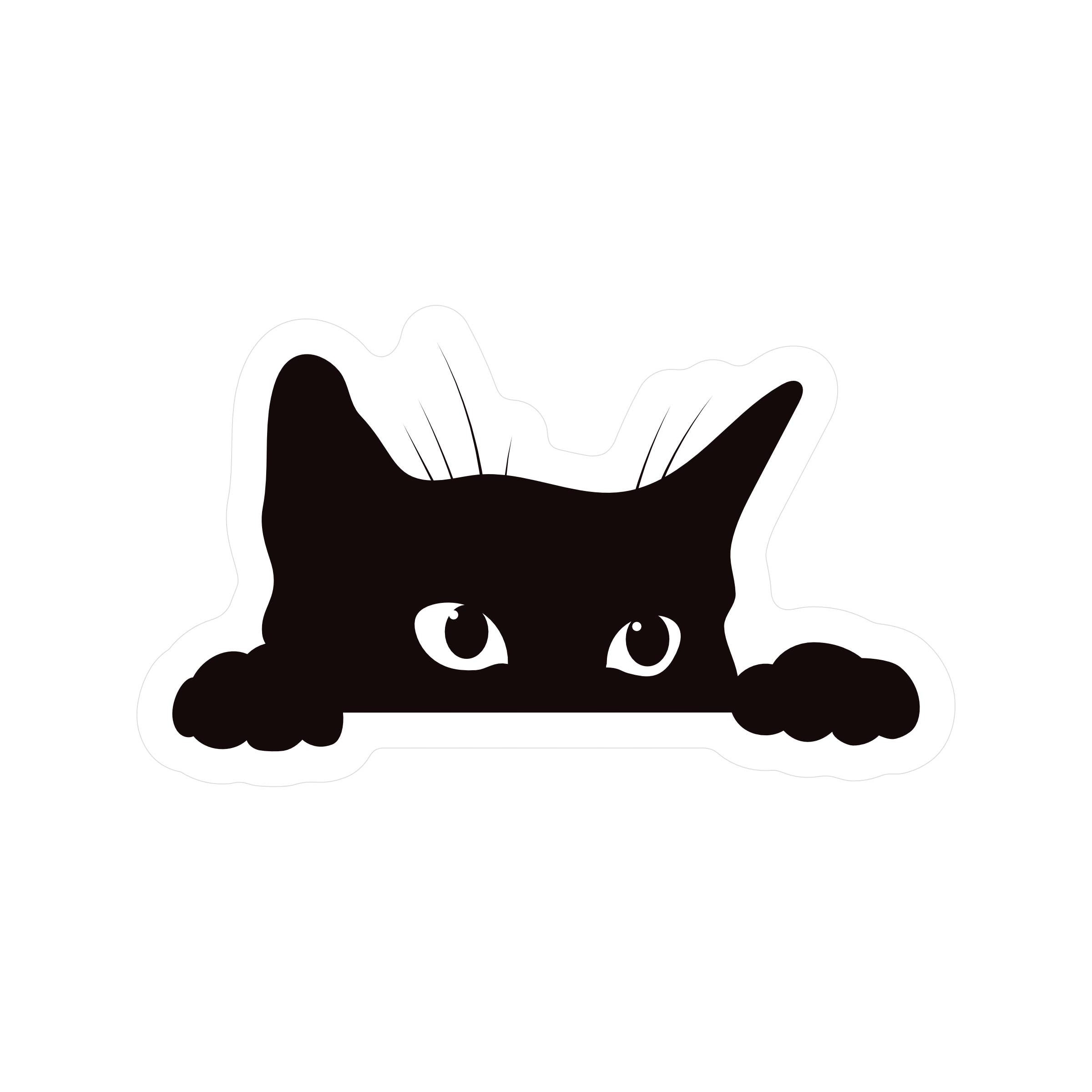 Juju and Moxie – wholesale Sticker – Sneaky Kitty Cat Cute Clear High Quality Vinyl Sticker