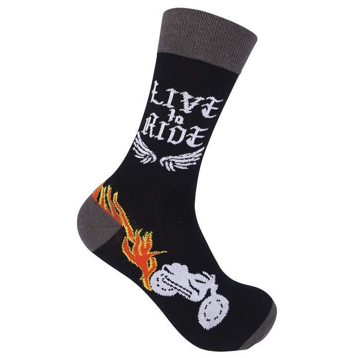 Chaussettes de moto "Live To Ride" - Fin de série | Funatic pour la vente par Funatic - About Face Designs - Nice Enough Merch Co