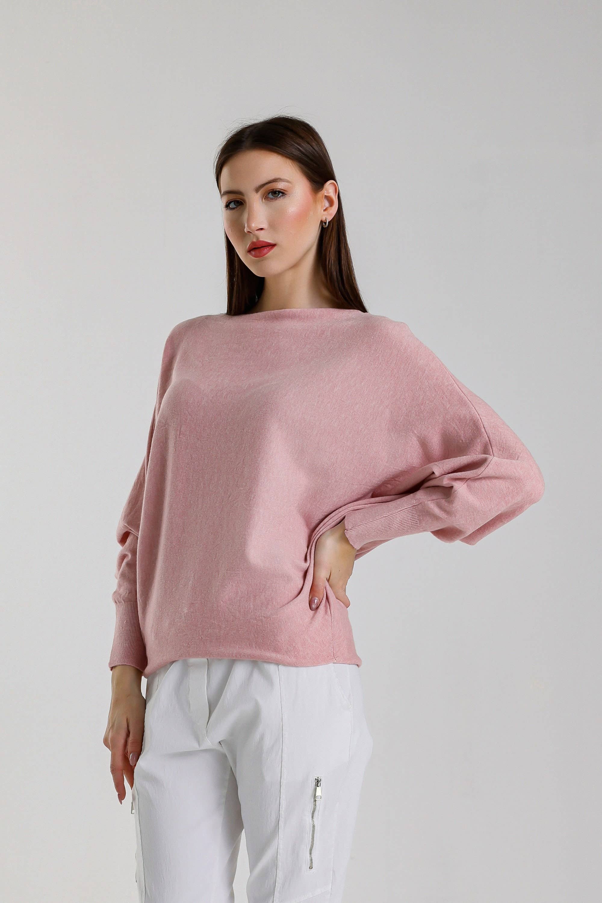 TINA Stephens Italy/Tees By Tina – Engroshandel Pullover - Dame – Mylah seriøst blød batwing sweater (BLS413)22