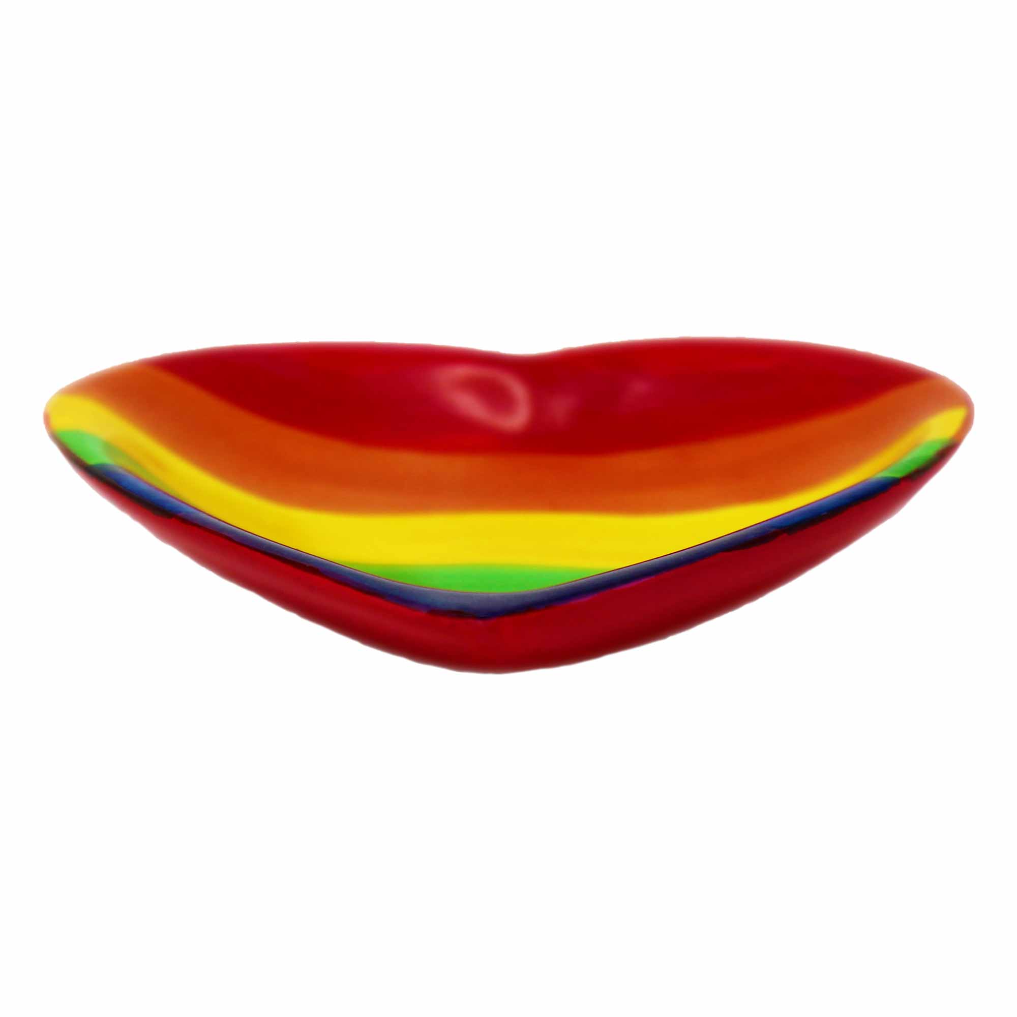Global Crafts - Vente Plateaux à bijoux - **Lot de 20 PRIX SPÉCIAL** Bol à bibelots en stéatite en forme de cœur - Moyen - Arc-en-ciel4