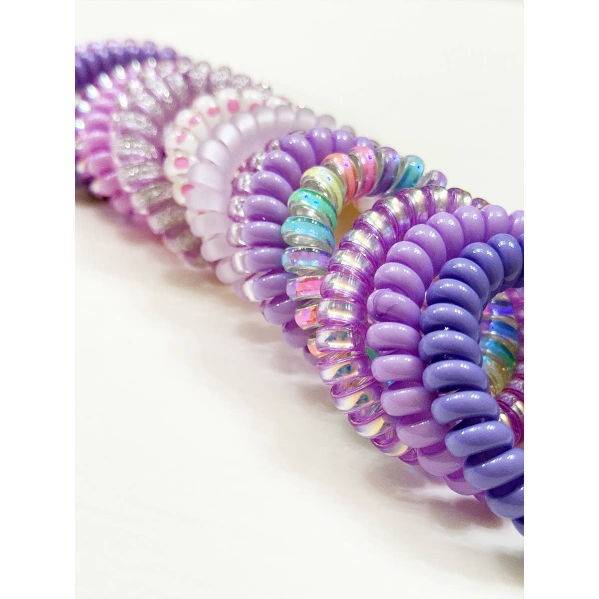 MIX COLOR Lavender Shades Spiral Hair Ties for wholesale on Faire5