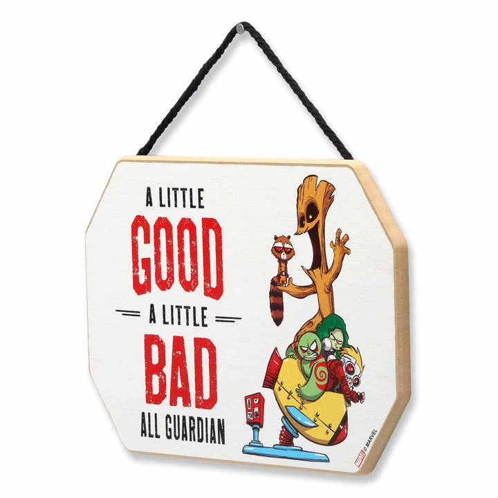 Open Road Brands, LLC - Wholesale Sign - Groot Good Bad Guardian Hanging Wood Wall Decor2