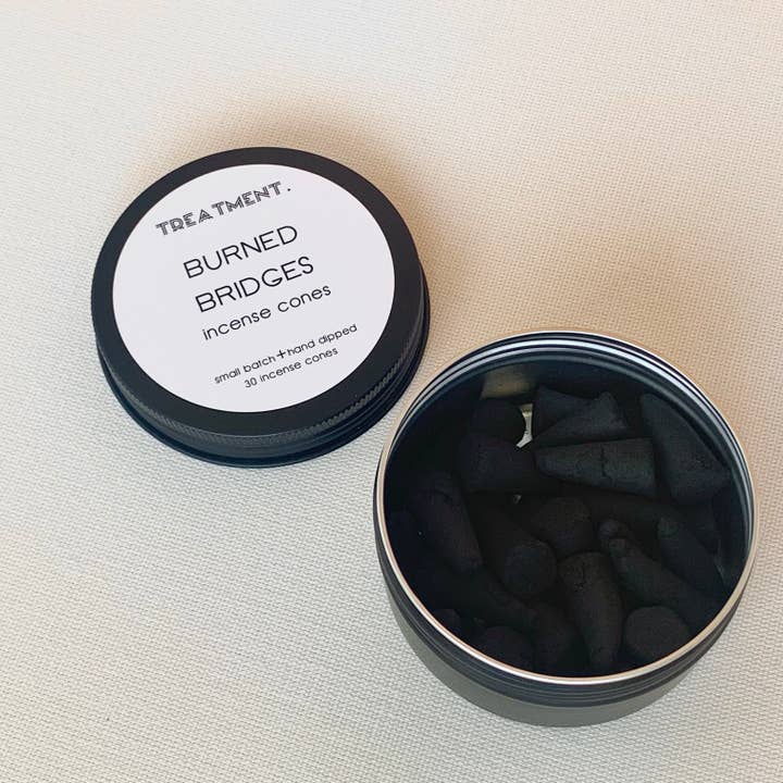 Burned Bridges Incense Cones for wholesale by Treatment. Candle Co