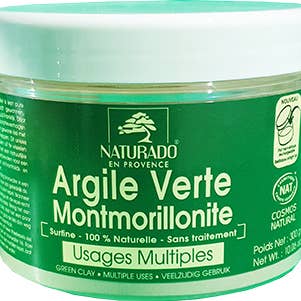 NATURADO EN PROVENCE - Wholesale Skincare Face Mask - Montmorillonite Cosmos Natural 300g green clay pot