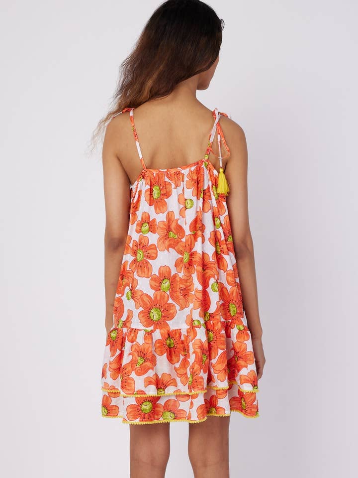 ModaPosa - Venta al por mayor Vestido - Mujer - Vestido Tonia Resort Primavera-Verano Rojo Floral Primaveral