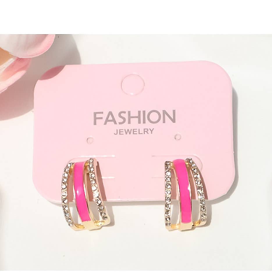 Diacly - Wholesale Stud/Post Earrings - 12pk Ear Hug Rhinestone Stud earrings0