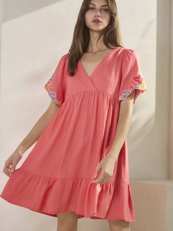 Solid Linen Baby Doll Mini Dress for wholesale by Oddi