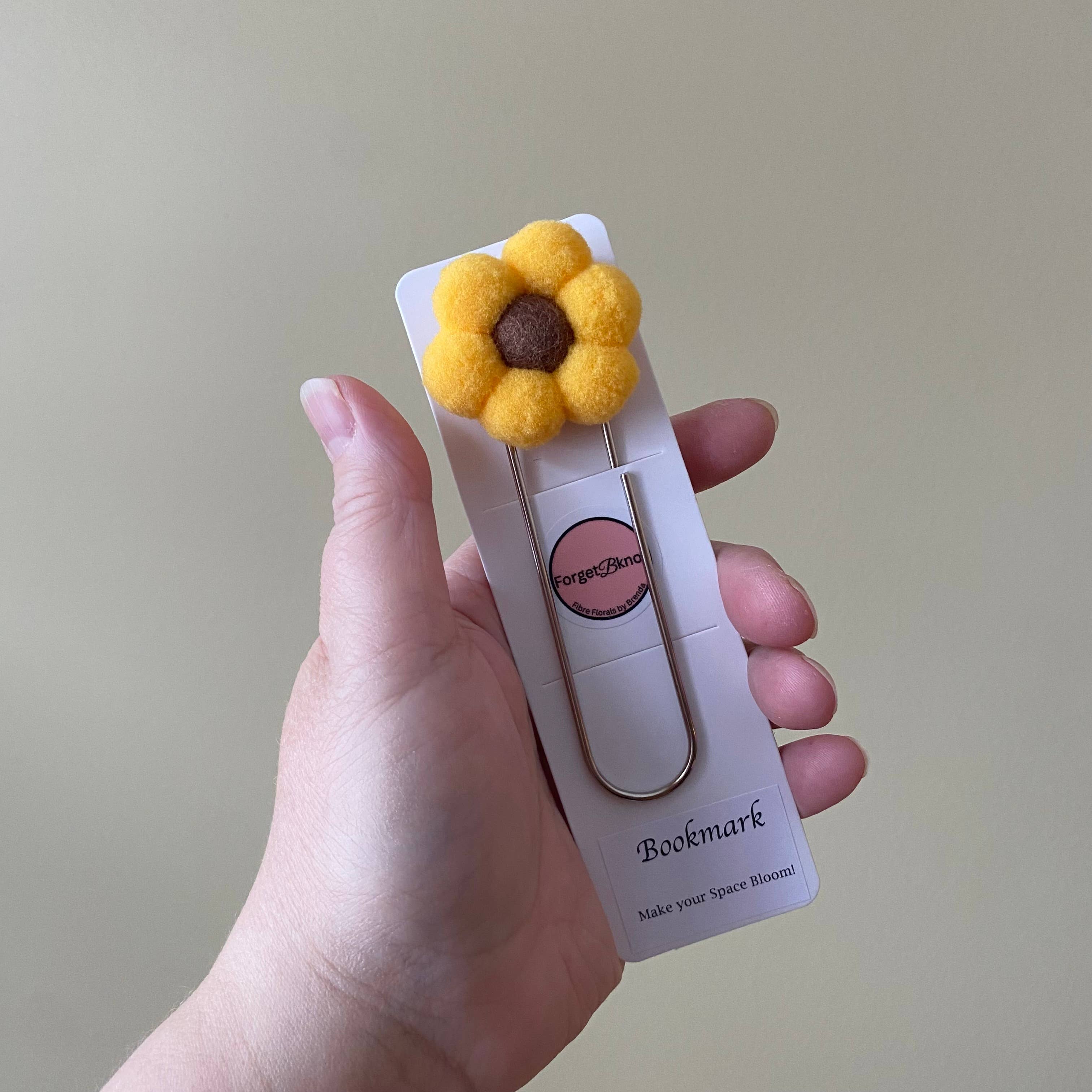 ForgetBKnot - Wholesale Bookmark - Flower Bookmark/ Oversized Paper Clip/ Pompom & Felt Flower 2