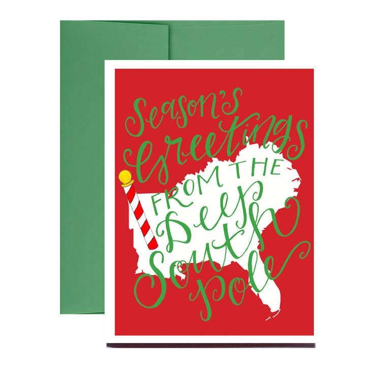 Season's Greetings from the Deep South Pole Card for wholesale by Stately Made