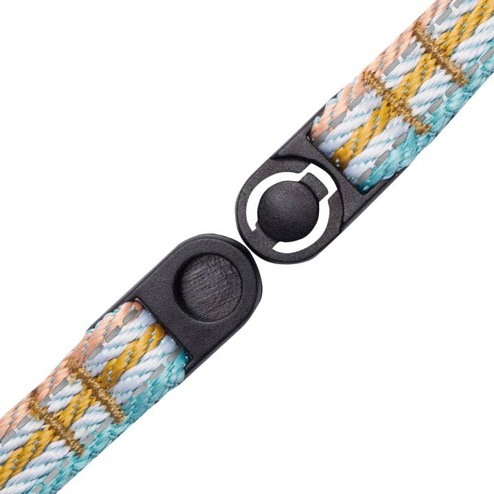 Pastel Blue and Beige 3M Reflective Multi-colored Stripe Lanyard, 1/2" Wide for wholesale on Faire