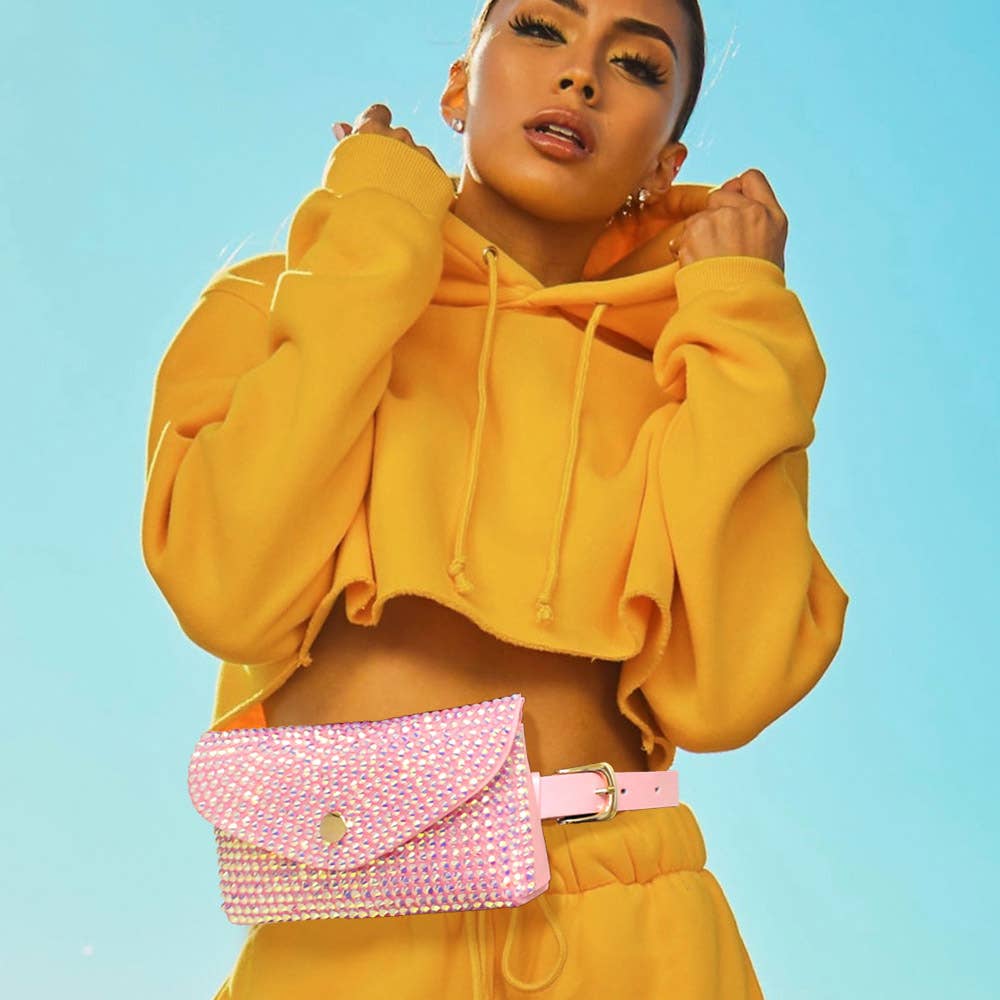 Sensibling Corp. - Vente Sac ceinture – femme - Sac ceinture / sac bandoulière enveloppe à strass10