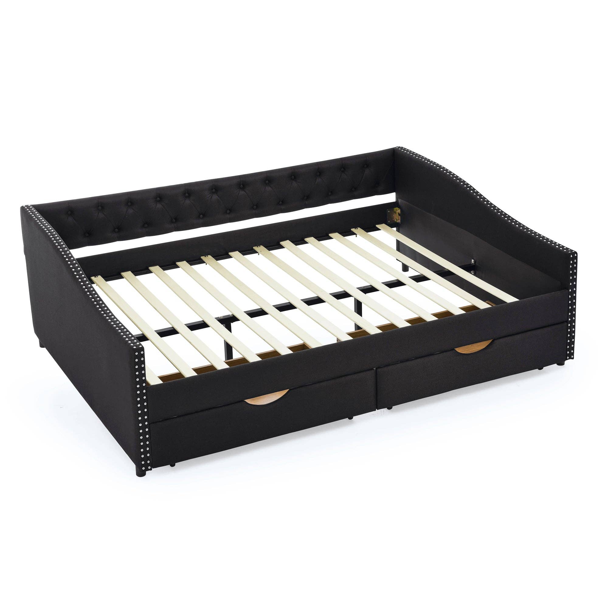 HOMYCASA DESIGN INC - Vente Canapés - Lit de jour capitonné taille Queen avec tiroirs canapé-lit tufté20