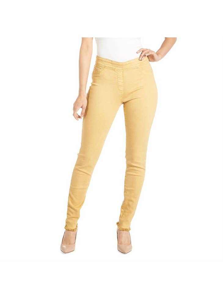 Wholesale OMG Skinny Fringe Bottom Colored Jeans for your store - Faire