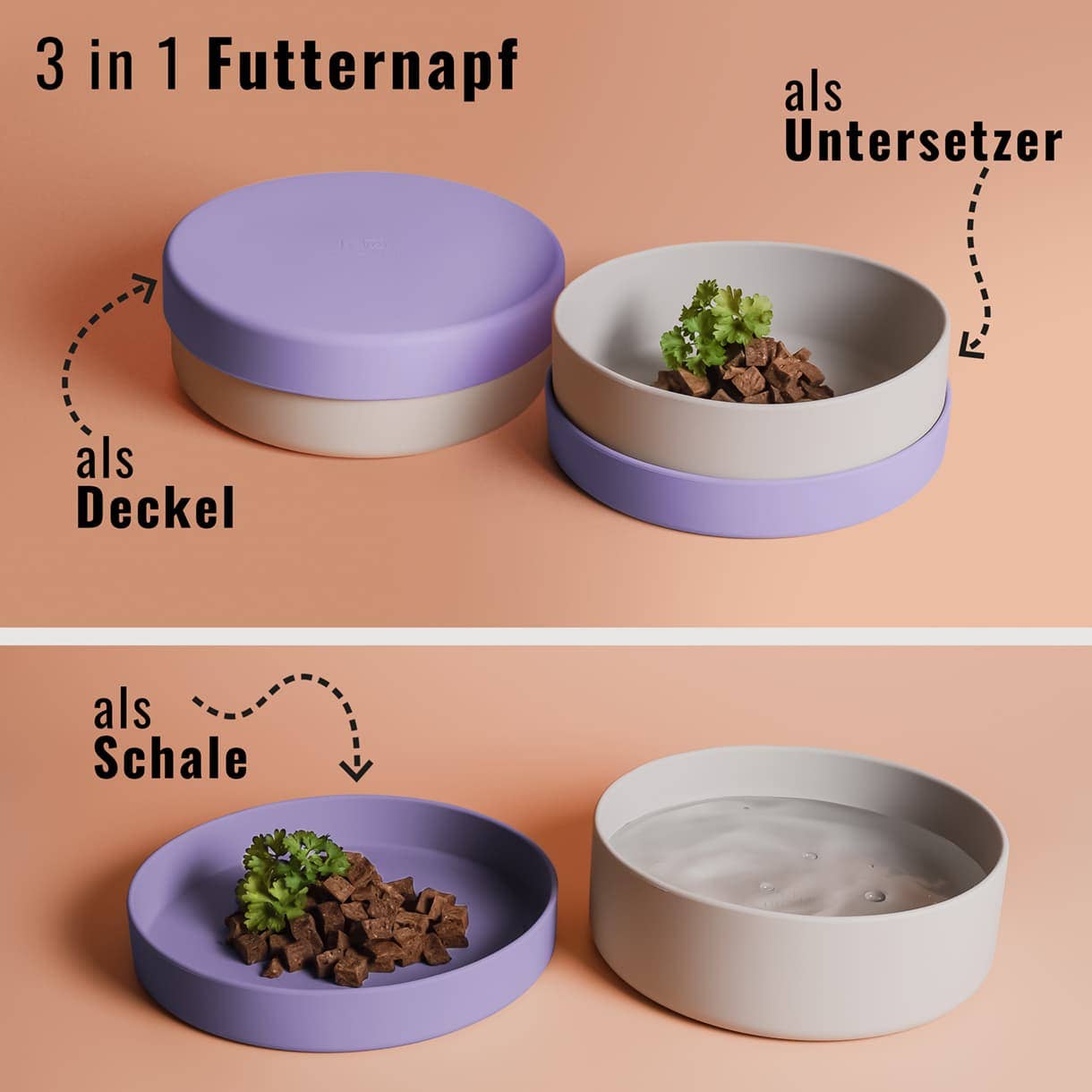 ne&no - Wholesale Pet Bowl - Cat/Dog - ne&no® Silicone Feeding Bowl with Lid for Dogs & Cats– MIX5