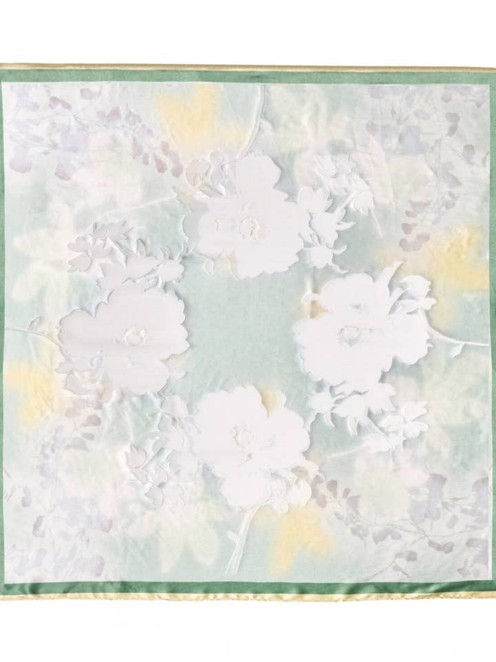 Printed Floral Devore Silk Square for wholesale by ASYII