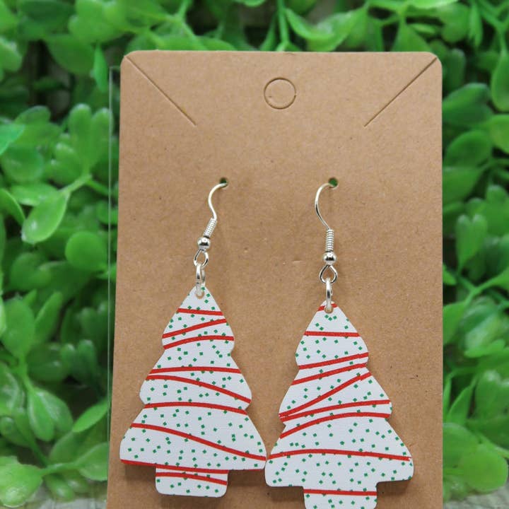 Hylidae Boutique - Wholesale Dangle earrings - Christmas Tree Snack Cake Dangle Earrings0