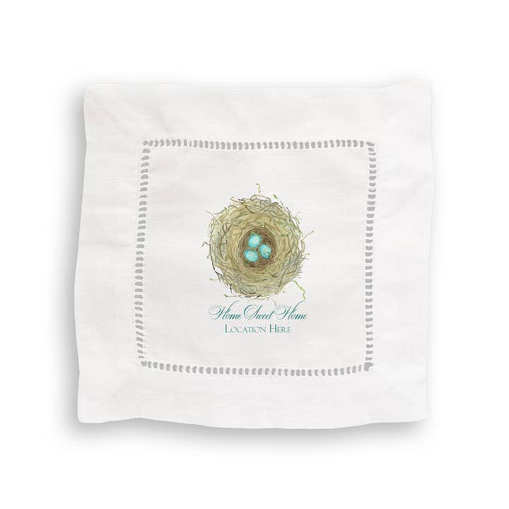 French Graffiti – Toalha de chá por atacado – Ninho com Ovos Azuis e Localização4