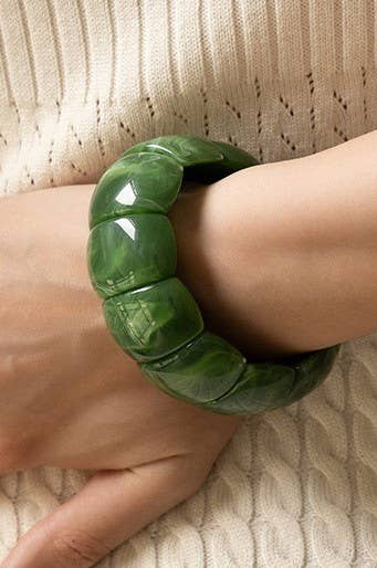 JOSSLYN by wall to wall - Wholesale Beaded Bracelet - Color-Block Acrylic Stretch Cord Bracelet | 40B519517