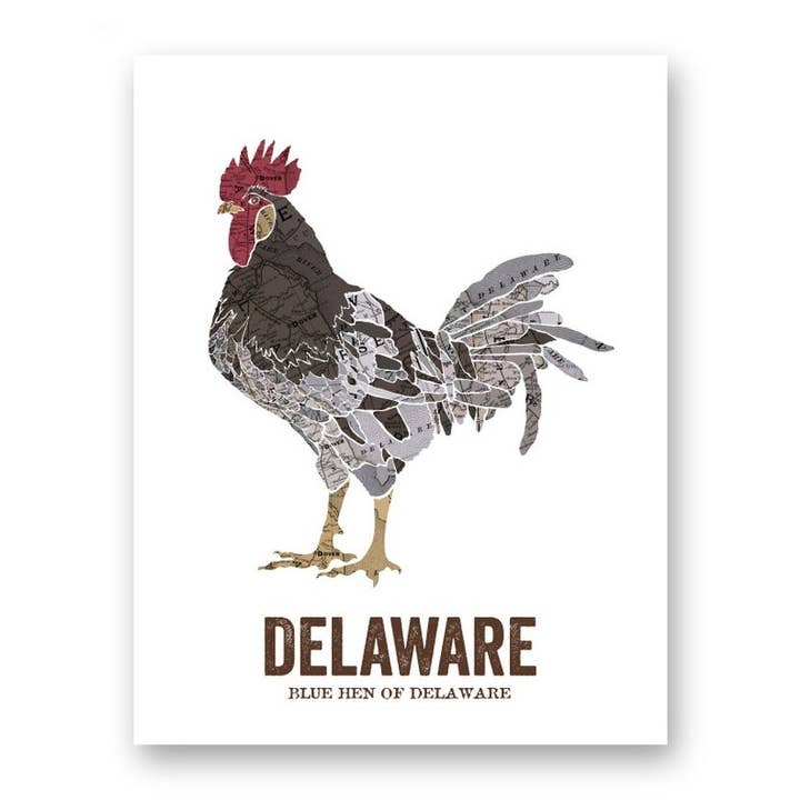 Delaware State Bird, Map Prints - Blue Hen of Delaware for wholesale by Wooden Pencil Company